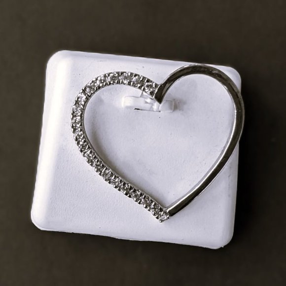 Beautiful Lg. Heart .925 Sterling Silver Pendant!!! - Picture 2 of 3